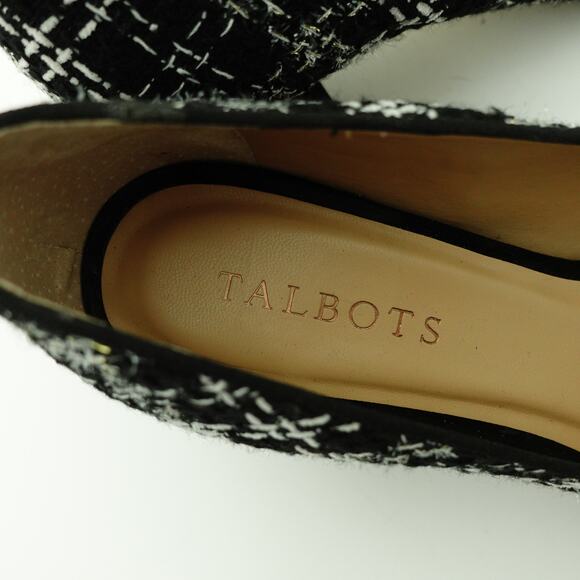 Talbots Black & White Tweed Pearl Classic Comfort Block Heel Pumps- Size 7 - Picture 4 of 9